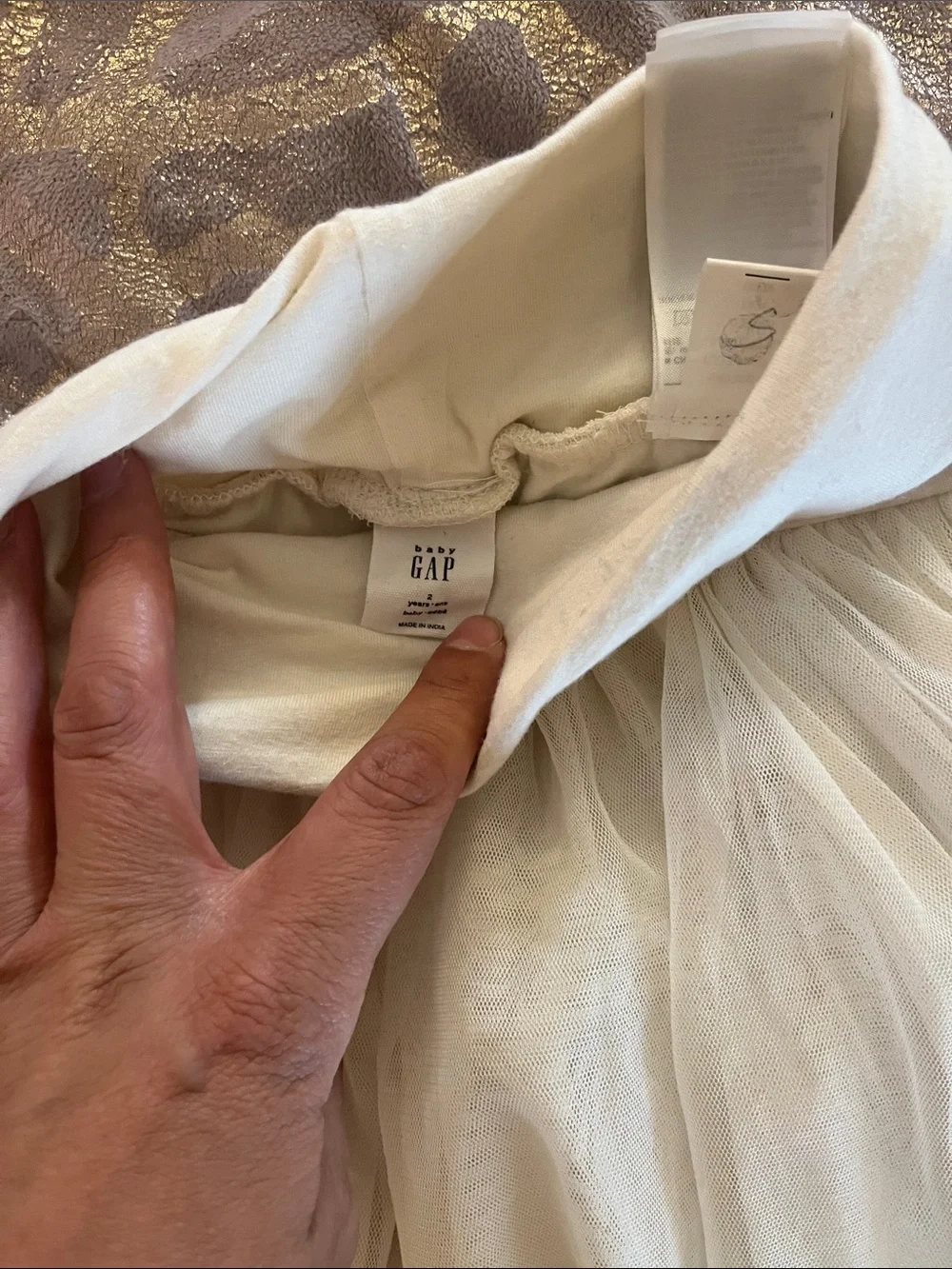GAP White Tulle Skirted Leggings